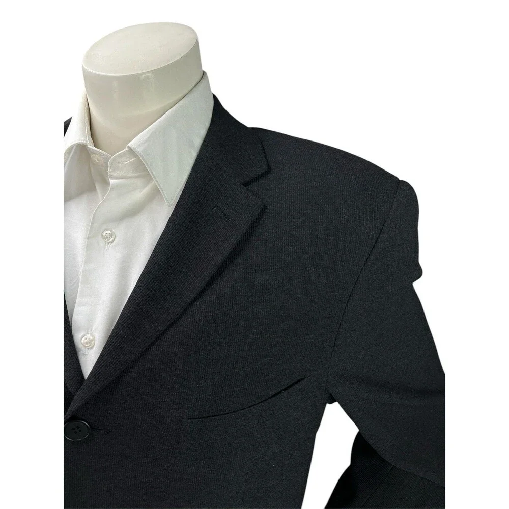 EMPORIO ARMANI Sport Coat Men 42R Black Textured Soft Stretch Tech Fabric Blazer